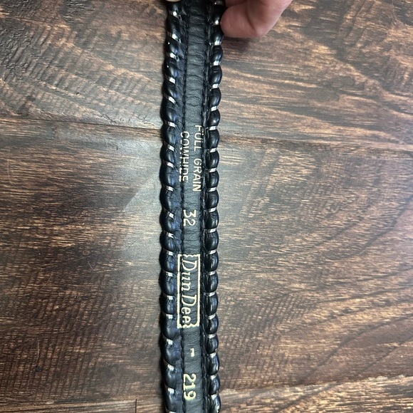 DUNDEE vintage Cowhide Black Twisted Men's Belt - Picture 3 of 4